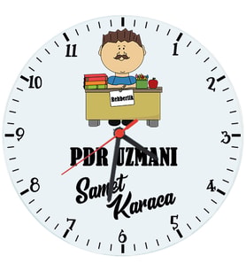 Biresimden Erkek Rehberlik Öğretmeni Pdr Hediyesi Cam Duvar Saati