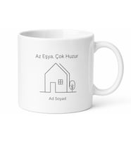 Minimalist Sade Yaşam Az Eşya Çok Huzur Temiz Çizgiler Kupa Bardak Hediye