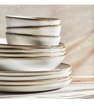 16 Parça GLADELİG Yemek Takımı MeridyenDukkan Gri Renk Modern Set Stoneware