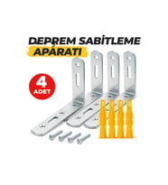 Deprem Güvenliği Dolap Sabitleme Seti 20x70x120 mm – Mobilya Gardırop Duvar Sabitleyici 4 Adet Set