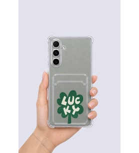 Samsung Galaxy A16 Kartlıklı Lucky Yonca Desenli Kılıf - ETC8292-2083