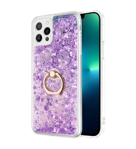 Microsonic Apple iPhone 13 Pro Max Kılıf Glitter Liquid Holder Mor