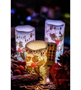 Gerçek Led Mum 3 LÜ Renk Değiştiren Uzaktan Kumandalı Işıklı Yılbaşı Noel Mumu