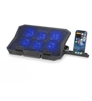Laptop Soğutucu 6 Fan Led Telefon Standlı - Siyah HDX4254