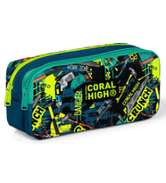 Coral High İki Bölmeli Erkek Çocuk Nefti Duvar Yazıları Kalem Çantası Kalemlik