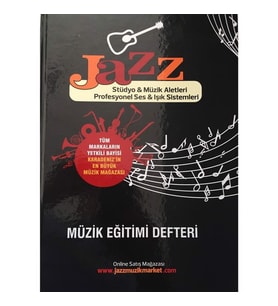 JAZZ KALIN YAPRAKLI CİLTLİ SOLFEJ MÜZİK DEFTERİ SOL ANAHTARSIZ BÜYÜK BOY