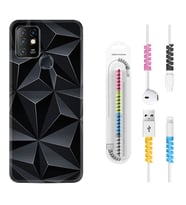INFINIX Hot 8 9 10 11S Hot 10 Play 10T Kılıf Kablo Koruma Spiral Silikon Prizmalar 1782