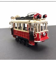 Dekoratif Metal Taksim Tramvay Küçük (Kırmızı)