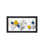 Soyut Şekiller Motifli Kanvas Tablo 80 x 110 cm Siyah Çerçeve
