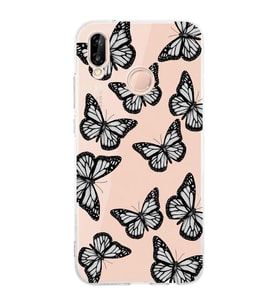 Huawei P20 Lite Uyumlu Baskılı Yumuşak Silikon Şeffaf Telefon Kılıfı