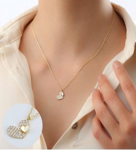 Saklı Takı 925 Ayar Gold Kalpli Gümüş Kolye
