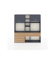 Arges Dolap 11 Raflı 6 Çekmeceli 4 Kapaklı 220x30x243 Antrasit-Antrasit/Çam