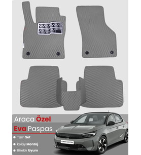 OPEL CORSA F ELEKTRİKLİ (2019-2025) Uyumlu EVA Paspas Tam Set–Araca Özel,Kolay Montaj,Oto Paspas