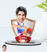 BK Gift Kişiye Özel İsimli Erkek Basketbolcu Karikatürlü Ahşap Biblo Model-2