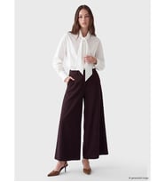 LCW Modest Mürdüm Loose Fit Geniş Paça Kadın Pantolon