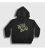 Presmono Unisex Çocuk Siyah Logo Band Xiu Xiu Kapüşonlu Sweatshirt 549348tt