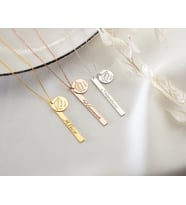 Kişiye Özel 925 Ayar Gümüş Mezuniyet İsim Tarih Kolye (Gold)