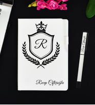 Babaya Hediye Kişiye Özel Beyaz Defter ve Roller Kalem Hediye Seti