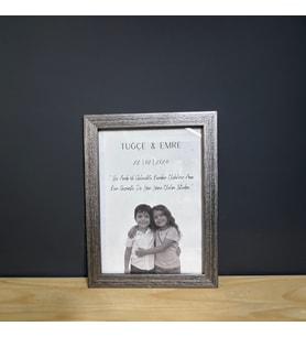 Çocukluk Fotoğraf Birleştirme, Çerçeve, Kişiye Özel, Konsept, Sevgiili Arkadaş Hediye (15x21) (Gri)