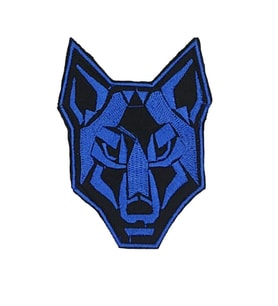 Single Sword Nakış Patch - Kurt Peç SİYAH-MAVİ