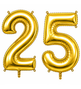 25 Rakam Folyo Balon Altın Rengi (76 cm)