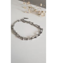 TİFANY ÇELİK BİLEKLİK KADIN ZİNDİR SİLVER 316 L ÇELİK RENK ATMAZ GARANTİLİ ANTİALERJİK  16 CM