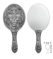 pilelistore 925 Ayar Gümüş Karanfil Motifli El Aynası
