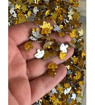 1 CM 30 GR DELİKLİ ÇİÇEK BONCUK OYA YAZMA GİYİM AKSESUARI (Sarı)