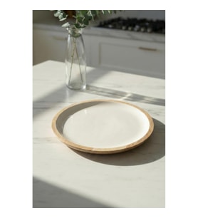 Mango Agacı Servis Tabağı & Sunum Tabağı 25 Cm Krem