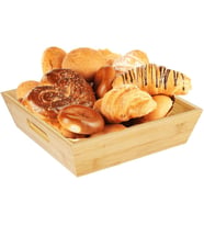 Bambu Lüx Kare Büyük Ekmeklik-Meyvelik 25cm, Bambu Ekmeklik Kare Büyük Boy 25cm