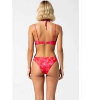 Kadın Bikini Takımı Straplez Kolsuz Düşük Bel Regular Kalıp Soyut Desenli Döküm Aksesuarlı Atma