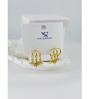 Zirkon Taşlı Pirinç Zirkon Küpe - Kp00404
