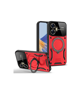 Realme C55 Kılıf Joy Lens Standlı Kapak - Kırmızı