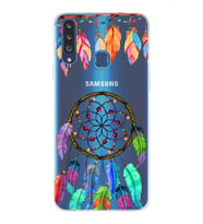 PrintiFy Samsung Galaxy A20s ile Uyumlu 1mm Slim Fit Nazar Boncuğu 6 Baskılı Şeffaf  Kılıf
