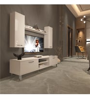 Decoraktiv Eko 5D Slm Dvd Krom Ayaklı Tv Ünitesi Tv Sehpası (Beyaz)