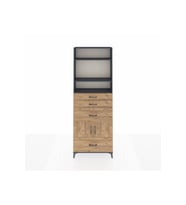 Arges Dolap 4 Raflı 4 Çekmeceli 2 Kapaklı 88x30x243 Antrasit-Çam