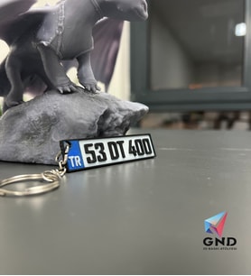 Kişiye Özel Plaka Tasarımlı 3D Baskı Anahtarlık