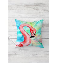 Pembe Flamingo Desenli Çift Tarafı Baskı Gizli Fermuarlı Yastık Kılıfı Kırlent Koltuk Yastık Kılıfı (Turkuaz)