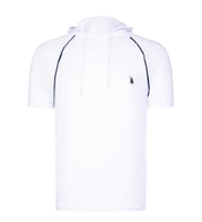 T8570 DEWBERRY KAPŞONLU ERKEK T-SHIRT-DÜZ BEYAZ (Karışık)