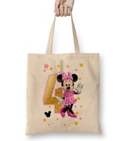 Mini Fare Minnie Mouse 4 Dört Yaş Hediyesi Bez Çanta Uzun Saplı