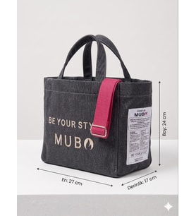 MUBO ORİJİNAL KANVAS / KUMAŞ ÇANTA THE BAG DESİGNED MUBO-231 (Siyah)