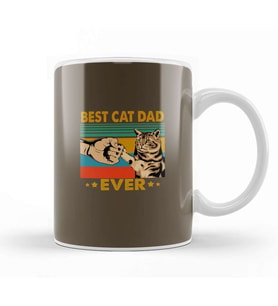 Best Cat Dad Ever Funny Cat Daddy Father Day Vintage 02 Kupa Bardak Porselen