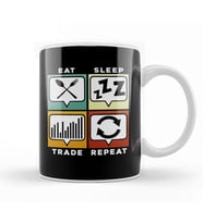 Eat Sleep Trade Repeat Funny Trading & Investing Kupa Bardak Porselen