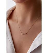 Kişiye Özel 925 Ayar Gümüş Minimalist Atatürk İmzası Kolye (Gold)