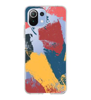Xiaomi Mi 11 Lite Uyumlu Kapak Brushstroke Tasarımlı Şeffaf Silikon Kılıf