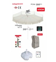 Kamp Outdoor 200 cm Plaj Bahçe Balkon Şemsiye Taşıma Çantası ve Aksesuarlar