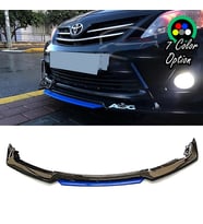 Toyota Corolla 2015 - 2017 Mavi Renkli Şeritli Dilli Ön Lip 4 Prç Parlak Siyah ABS