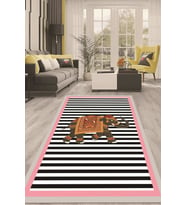 Dijital Kaymaz Taban Yıkanabilir Modern Renkli Salon Halısı Mutfak Halısı Yolluk ND-HT-606 (Pudra Rengi)