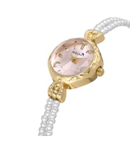Polo Air İki İnci Taşlı Görünümlü Kordon Kadın Kol Saati Pl-1531Bx (Sarı-Pembe)