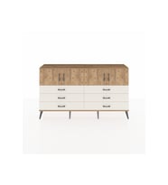 Arges Konsol 2 Raflı 6 Çekmeceli 4 Kapaklı 176x30x99 Çam-Çam/Aytaşı